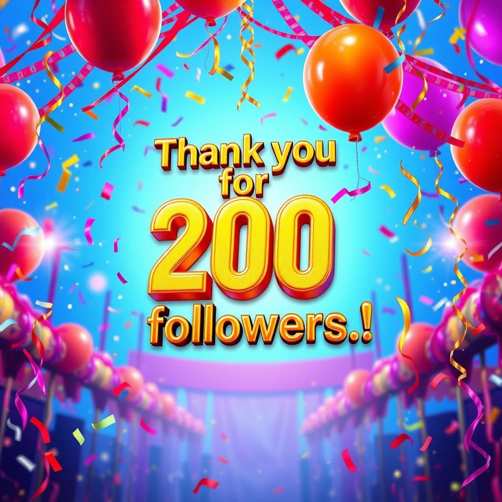 Vibrant Celebration with Gold Banner in Digital Art Style