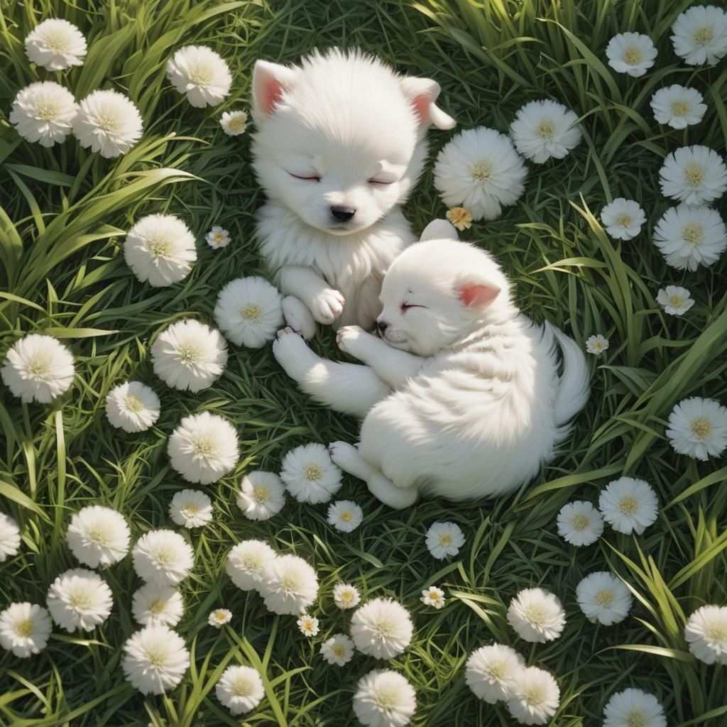 Baby with Puppy in Detailed 3D Anime Art