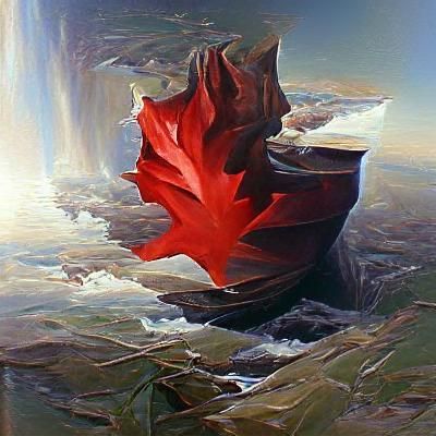 Canadian Landscape in Oil Paint Style