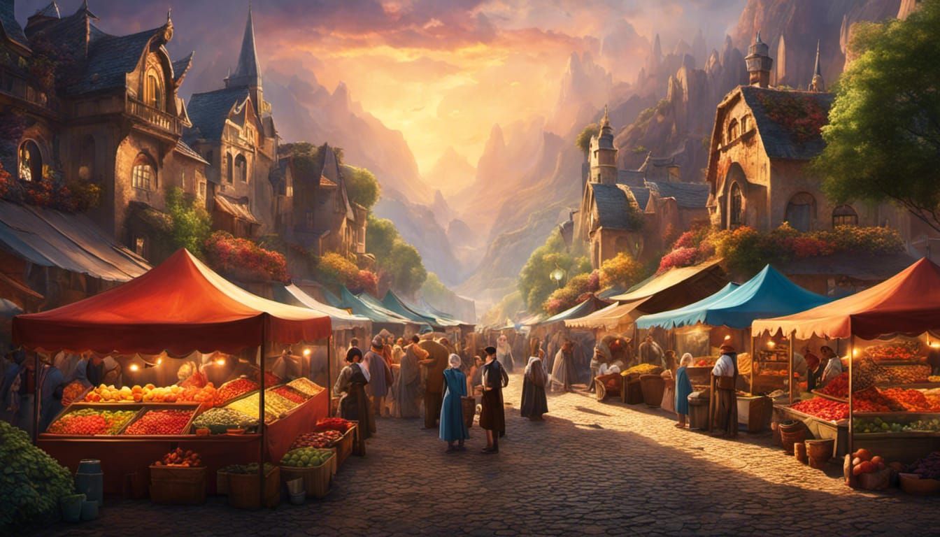 Lively Farmers Market with Colorful Produce