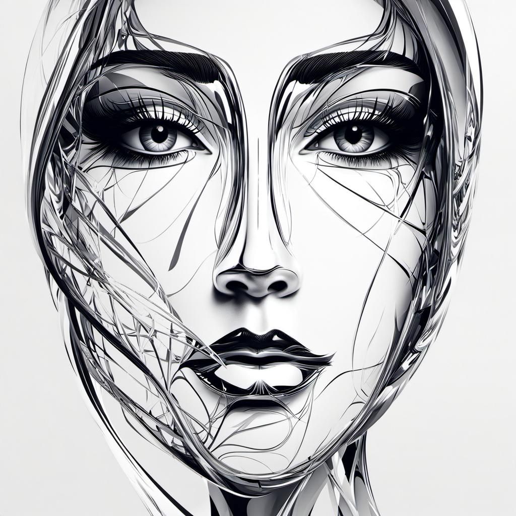 abstract cracked face