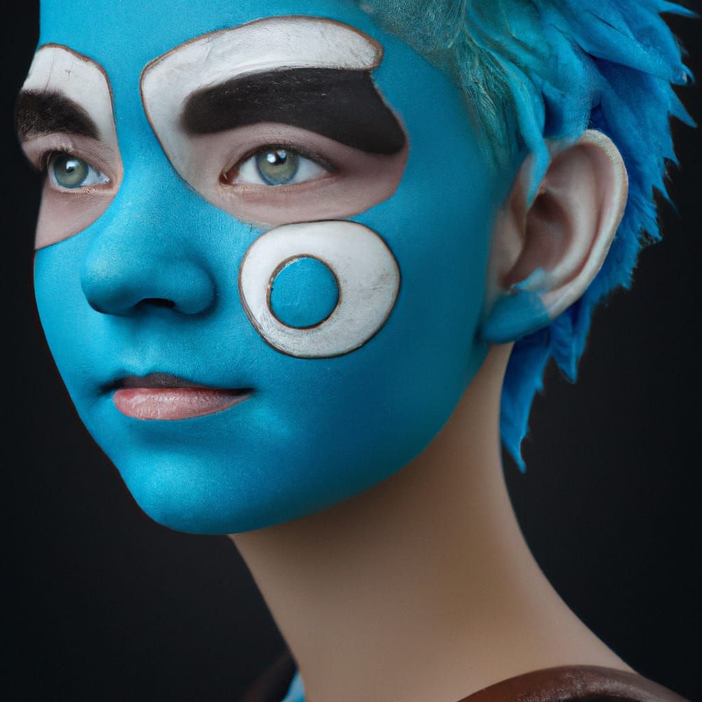 Cookie Monster Na'vi Girl: High-Resolution Digital Portrait