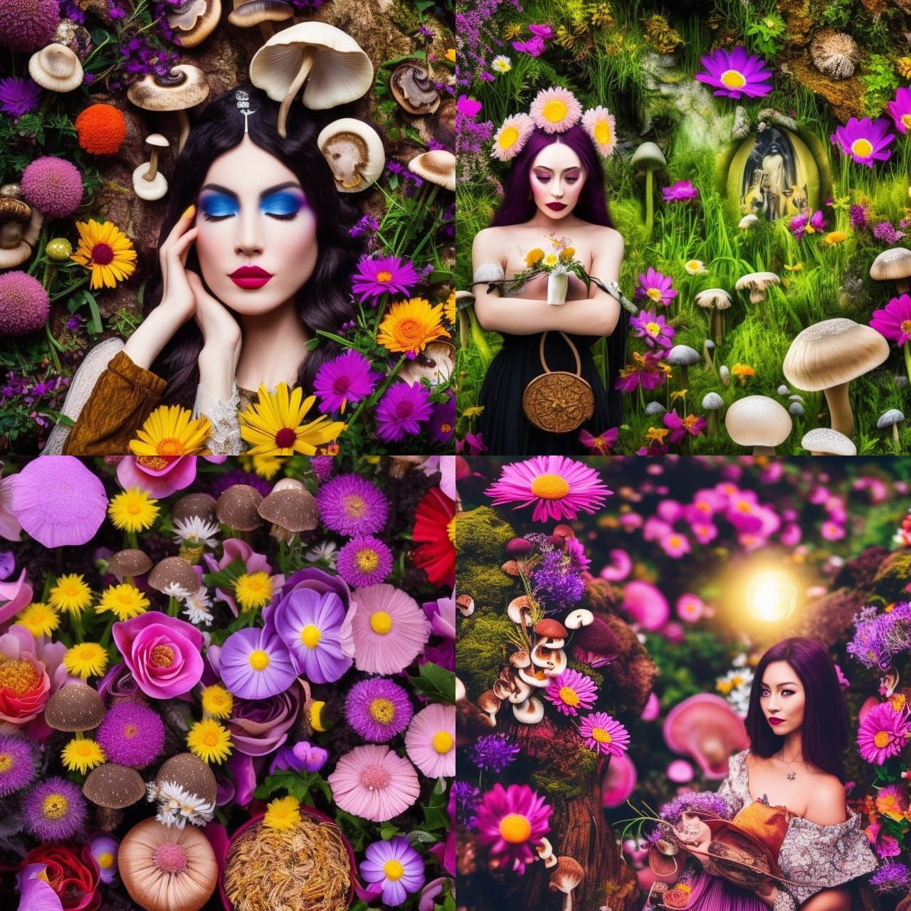 Surreal Mushroom Landscape Portrait