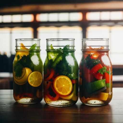 Cinematic Still Life of Pickled Vegetables