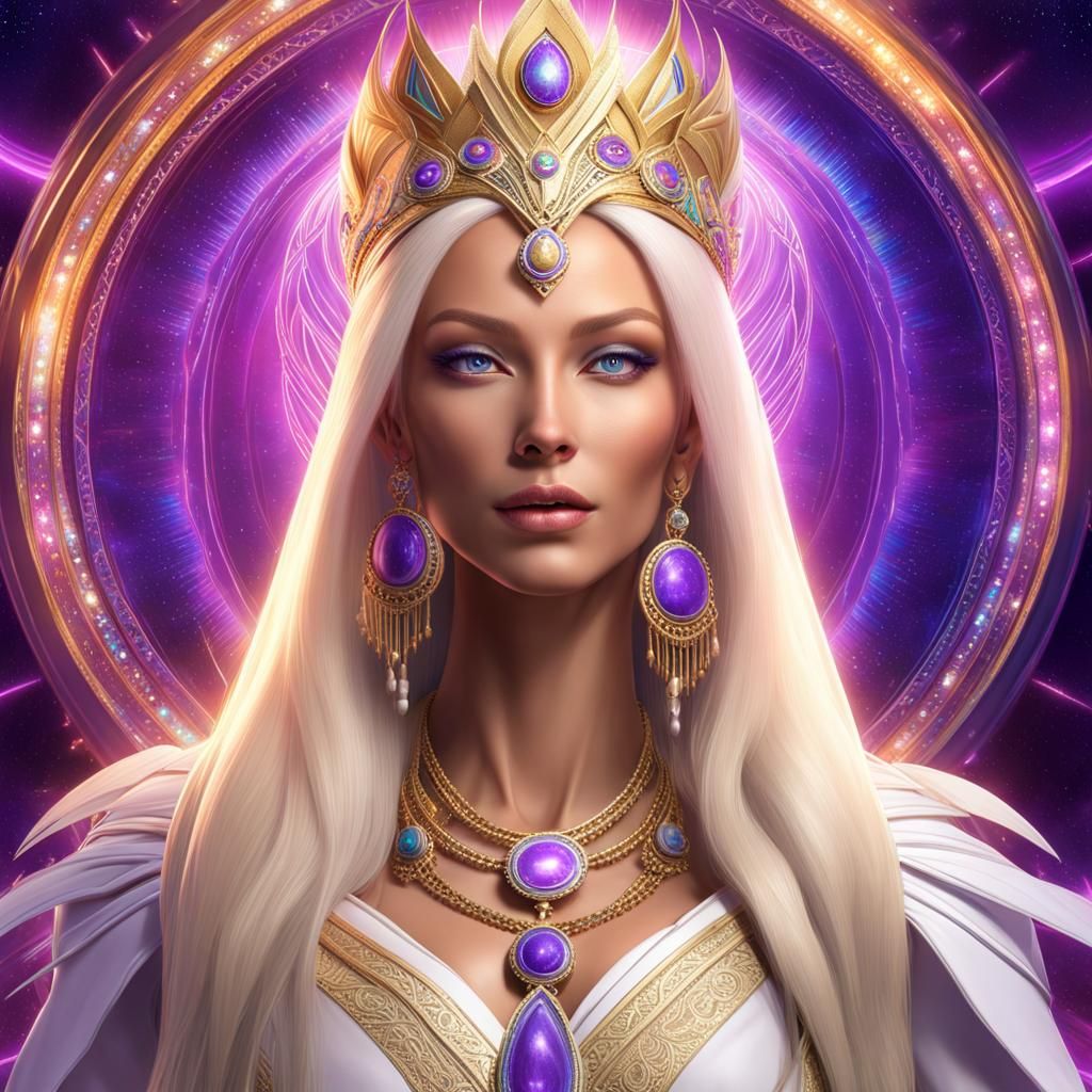 Arcturian Queen Portrait in Hyper Detailed Style