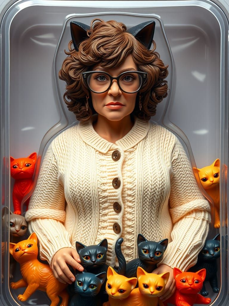 "Crazy Cat Lady"  Action Figure (cats included)