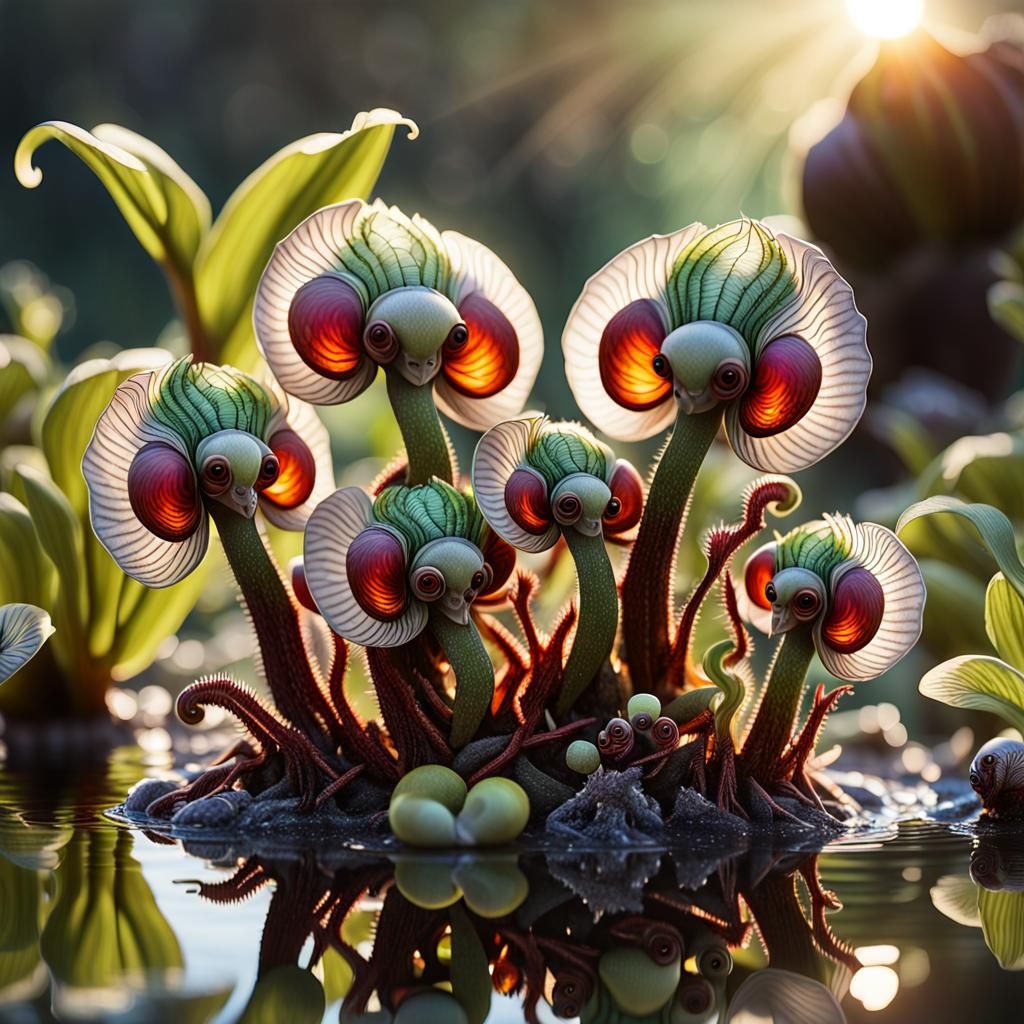 Intricate Chibi Photograph: Alien Mother and Babies