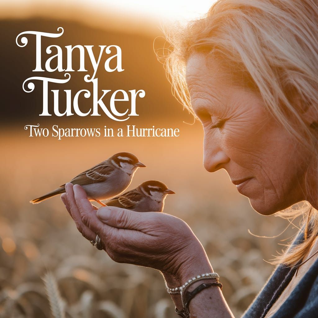 Tanya Tucker Portrait with Sparrows in Golden Light
