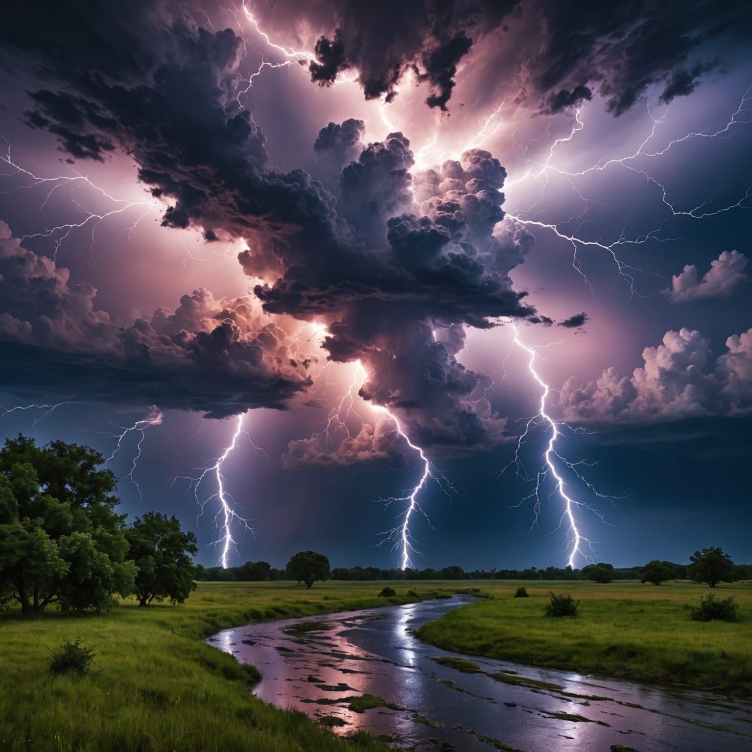 Surreal Lightning Strike: A Dreamlike Masterpiece
