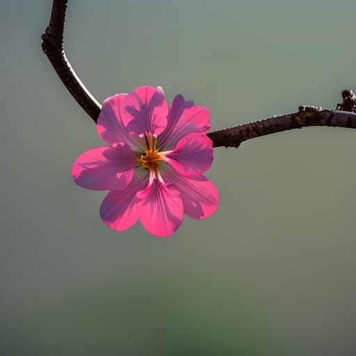 Peach Blossom in Front of Silver Moon