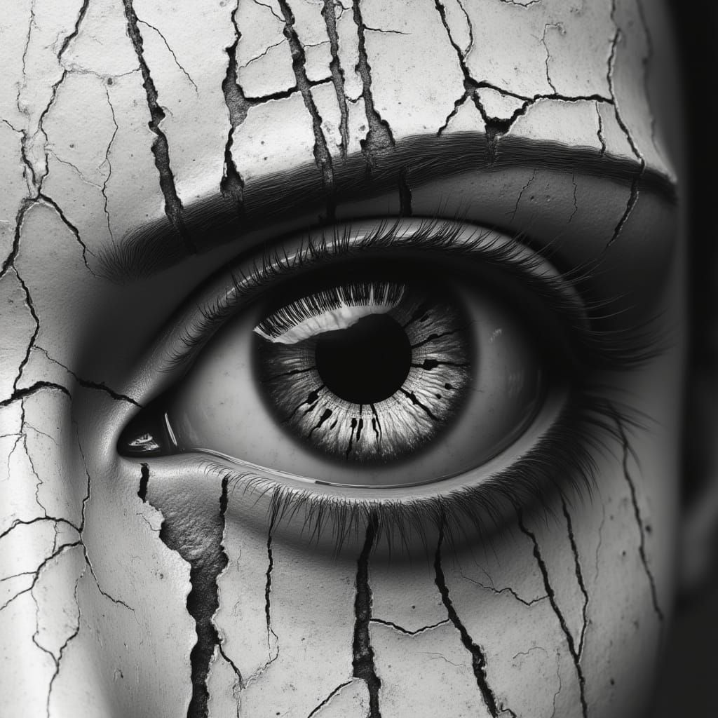 Fractured Gaze in Cyberpunk Style