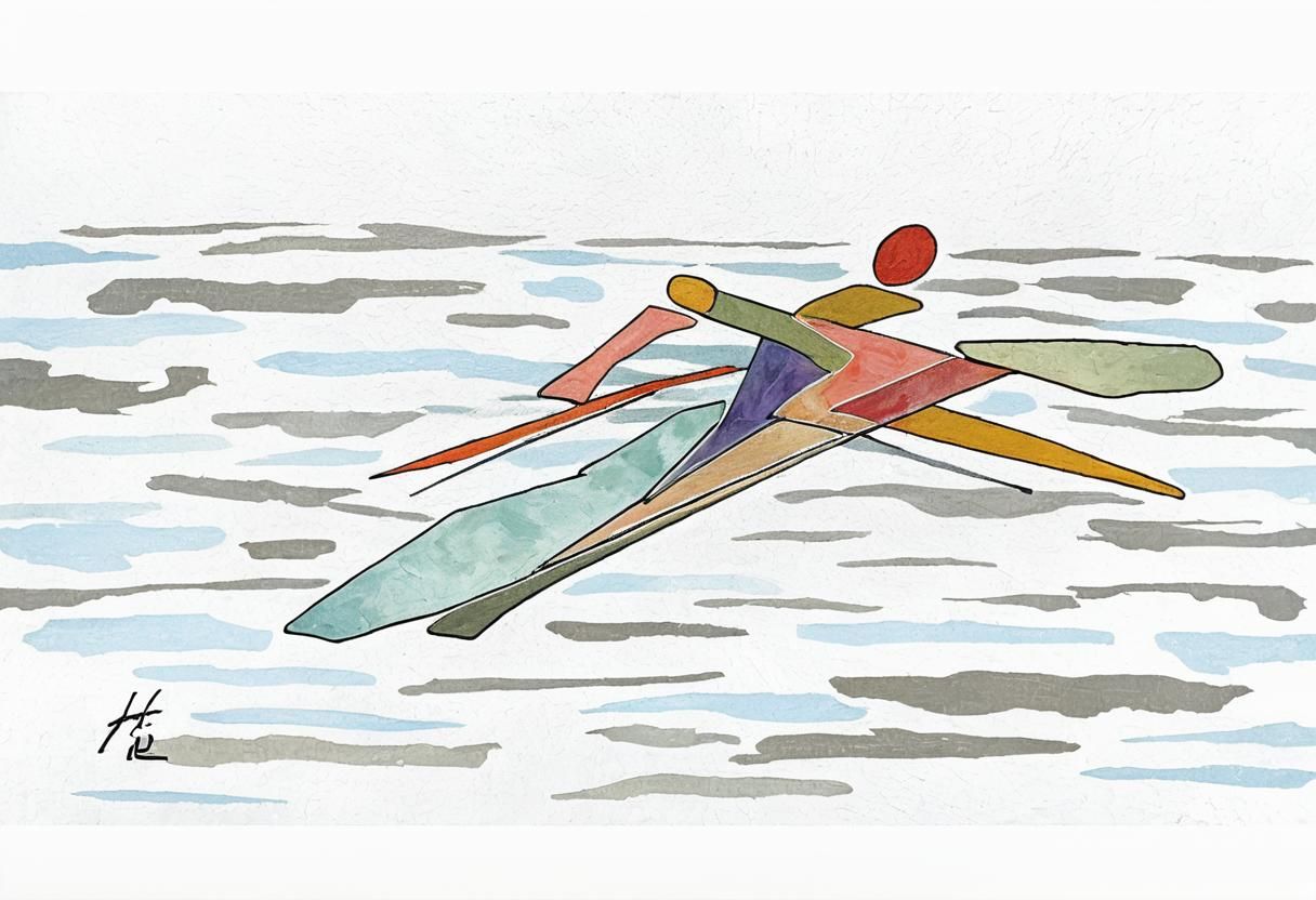 Abstract Geometric Shapes in Neo-Impressionist Style