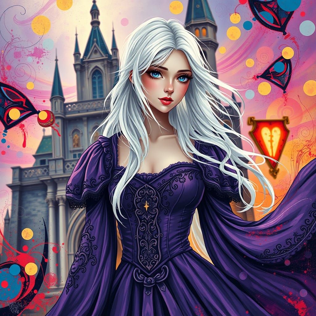 Anime Princess in Neo-Impressionist Style