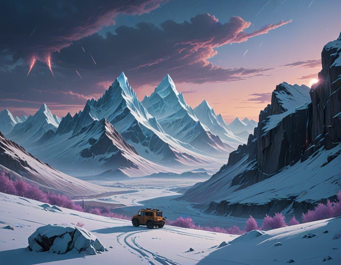 Ethereal Blue Ice Landscape