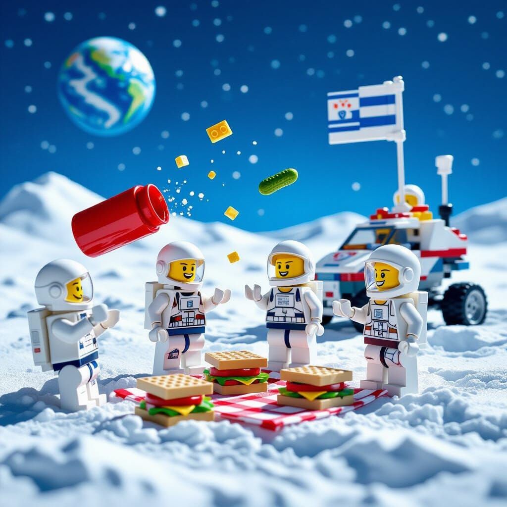 Lego Astronauts' Hilarious Lunar Picnic in Space