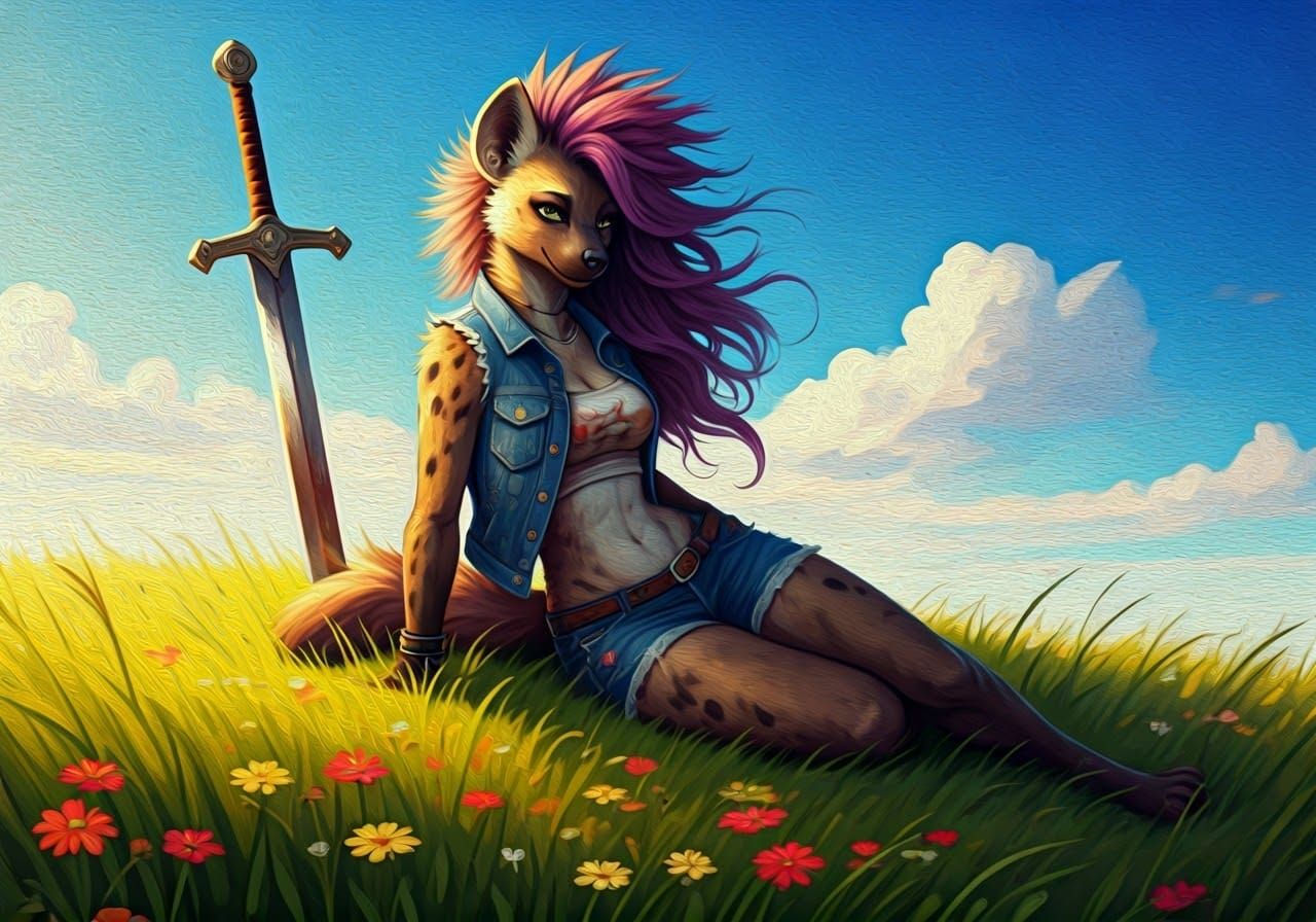 Rebellious She-Hyena in Golden Light