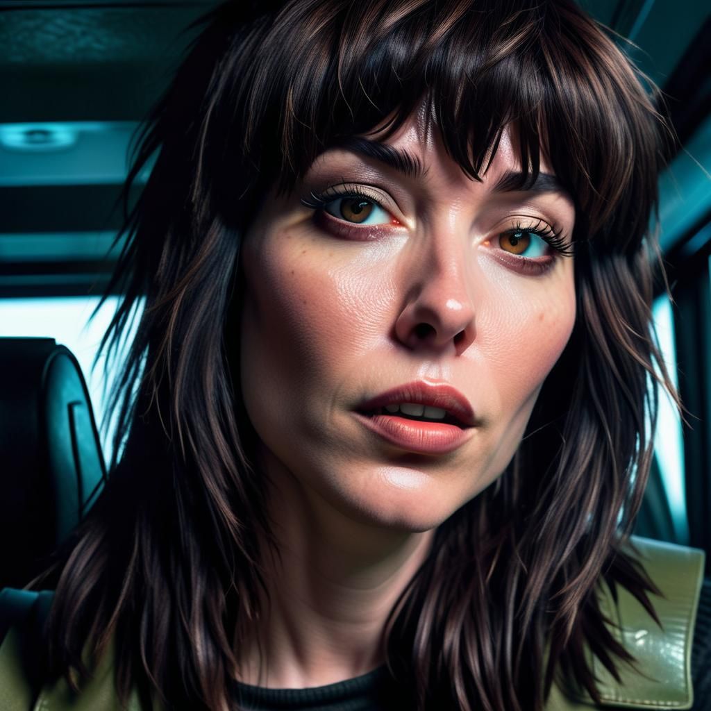 Sci-Fi Trans Woman in Space, Eerie Illustration