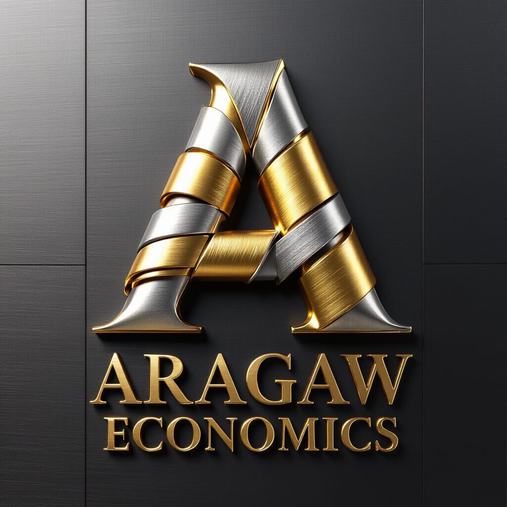 3D Render of Gold and Silver Letter A for Aragaw Economics