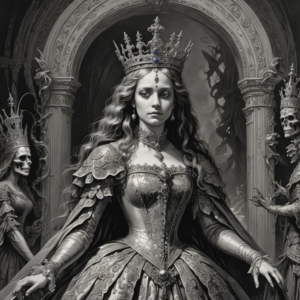 Horror Queen and Princess, Doré and Rutkowski Style