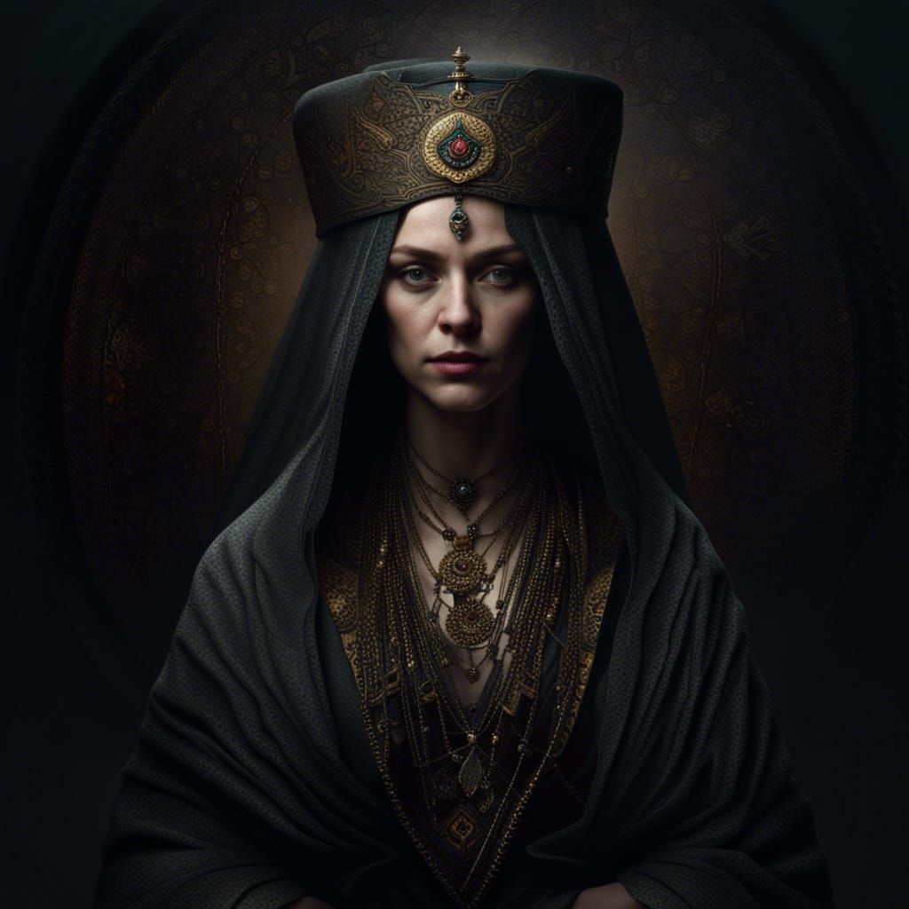 High Priestess Portrait in Baroque Style