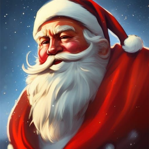Space Marine Santa Claus Portrait in Hyperdetailed Style