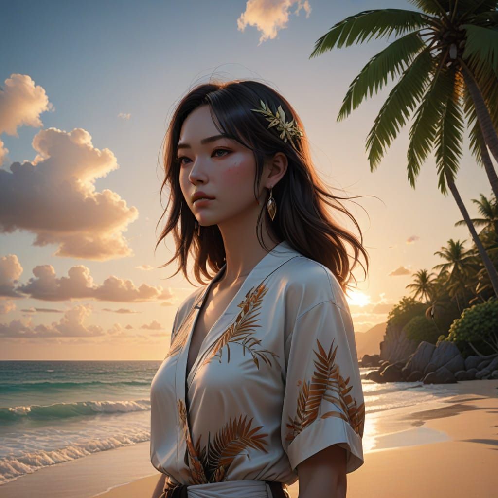 Anime, female, San Juan Puerto Rico Beach