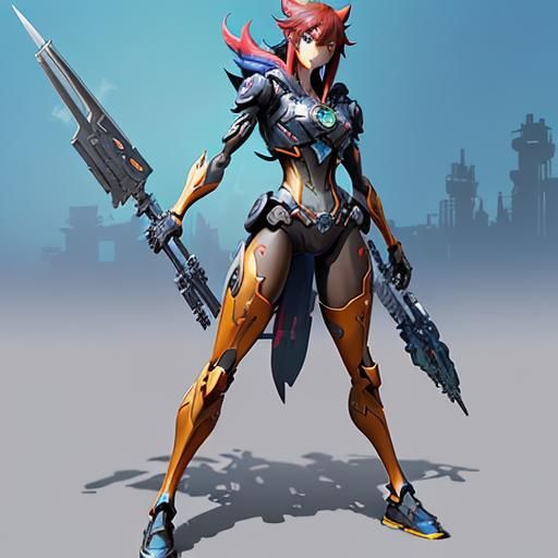 Nintendo Switch Girl in Cyberpunk Anime Style