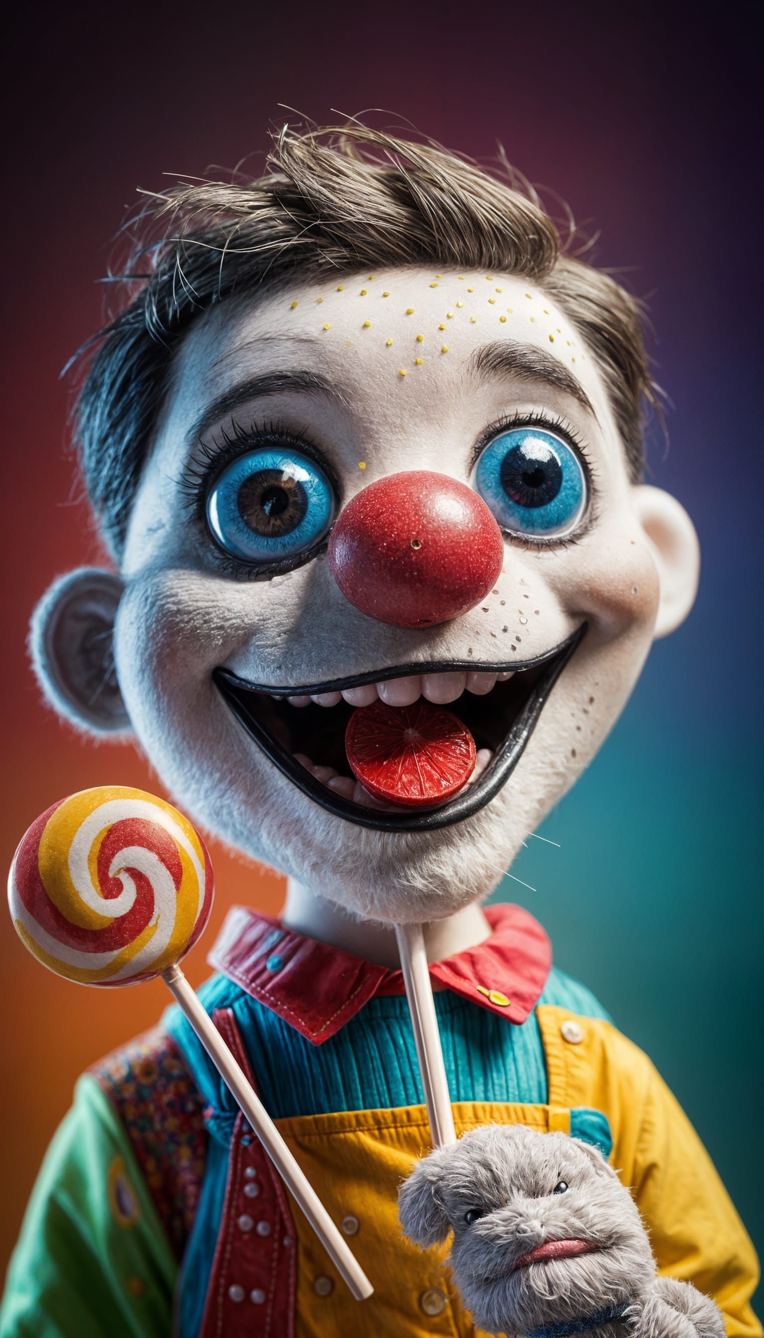 Whimsical Puppet Illustration in Childlike Style