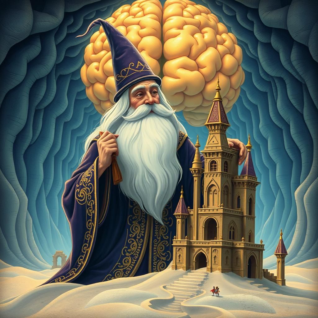 Wizard Shapes Dreamlike Sand Castles in Brain
