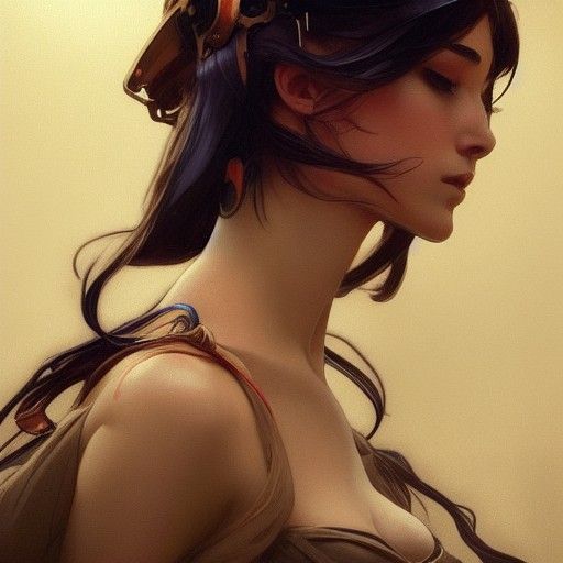 Detailed Portrait with Dynamic Lighting and Triadic Colors