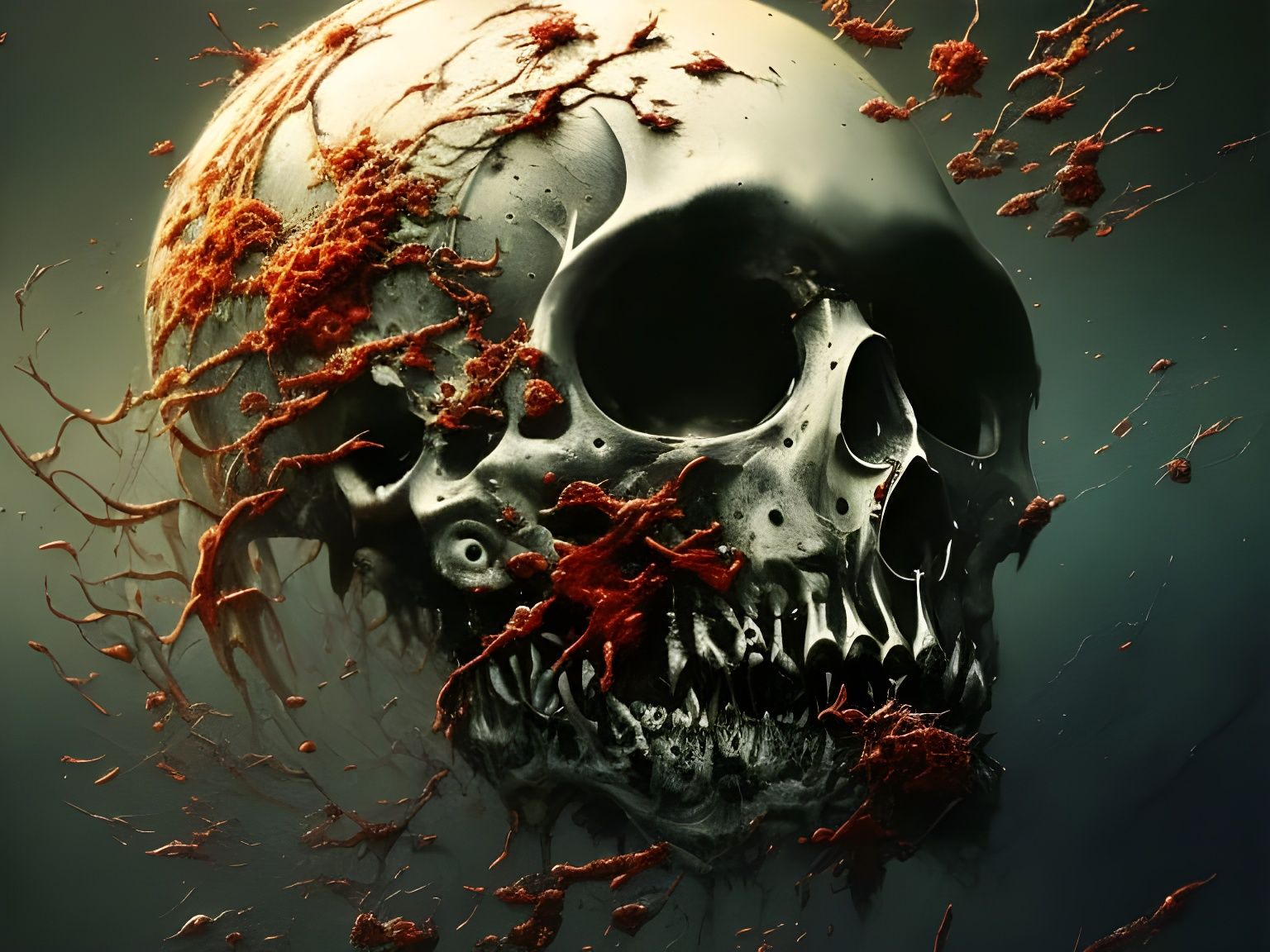 Cracked Skull: A Detailed Expressionist Horror