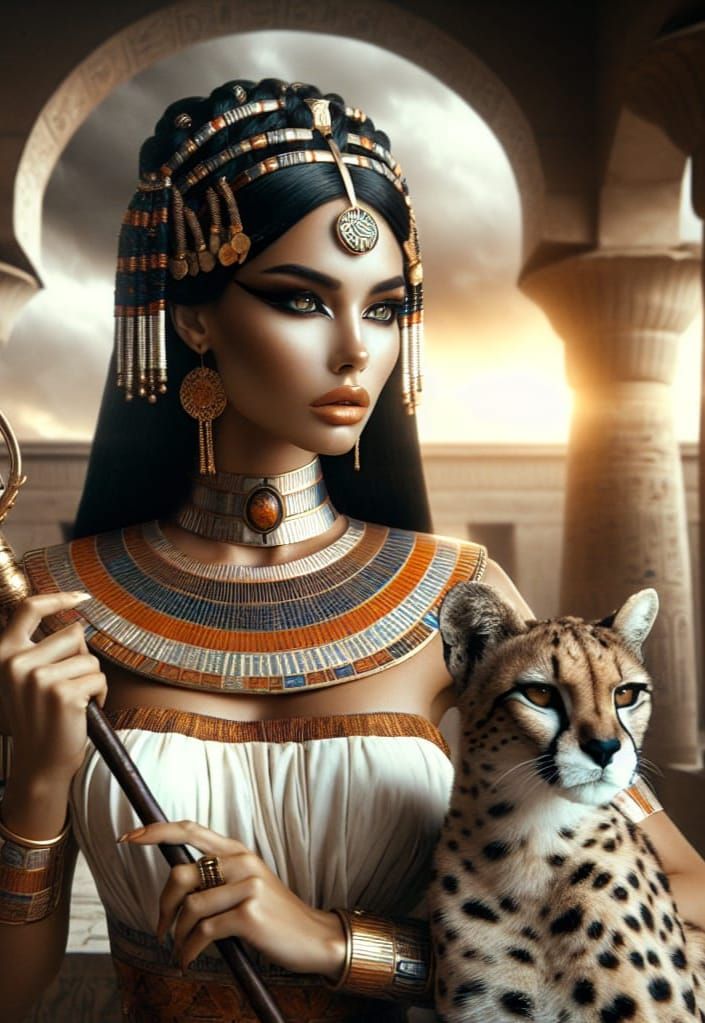 Ancient Egyptian Goddess of Protection and Justice in Regal ...