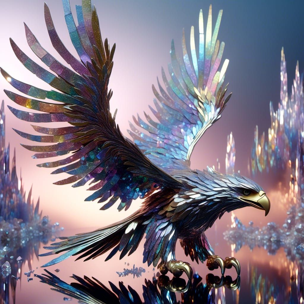 <lora:Crystalline Meta:1.0> Chromatic, iridescent, Fairy-dus...