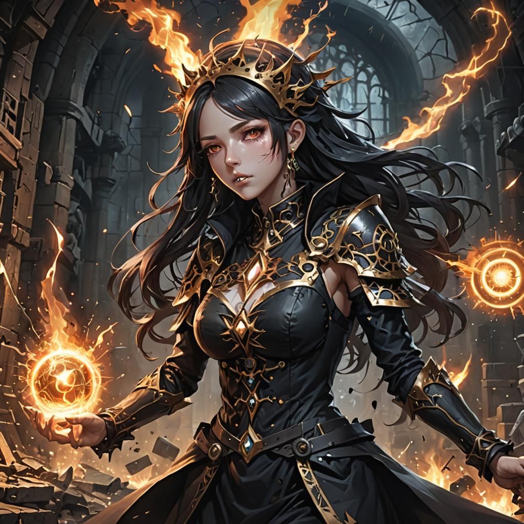 Alchemist's Laboratory Destroyed by Goddess, Dark Fantasy Ar...