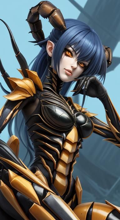 Tender Scorpion Girl Hybrid in Bizarre Anime Art