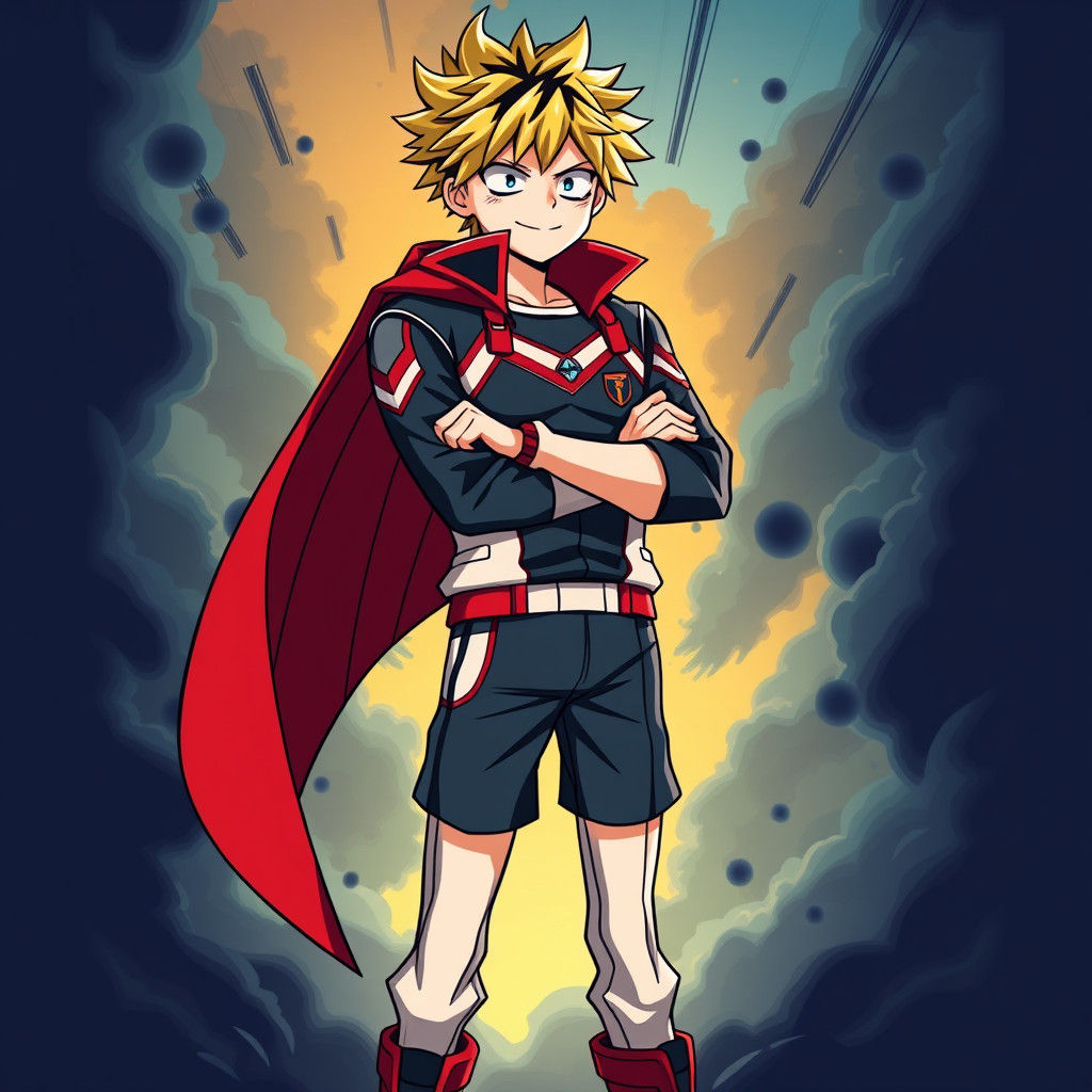 Katsuki Bakugou: Hero-in-Training in Anime Style