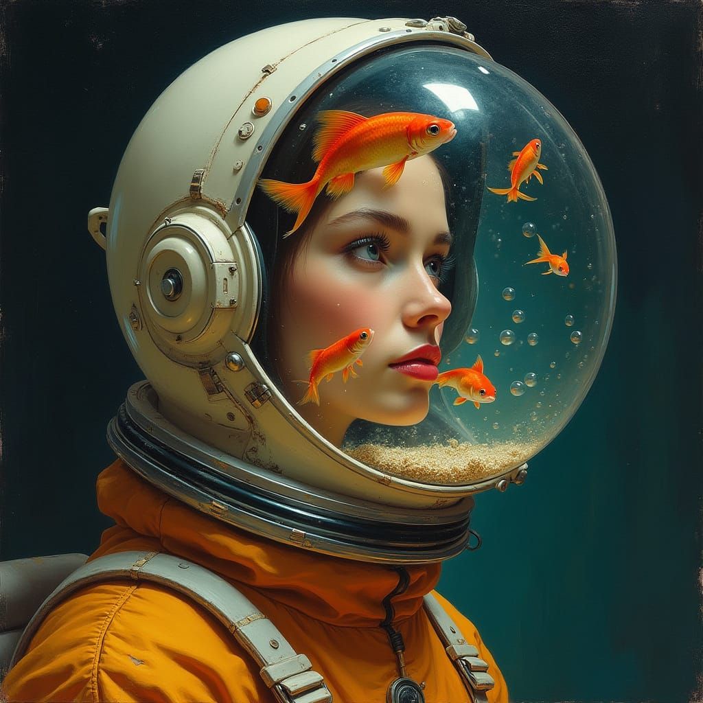 Aurora Astronaut in Whimsical Vintage Space Suit