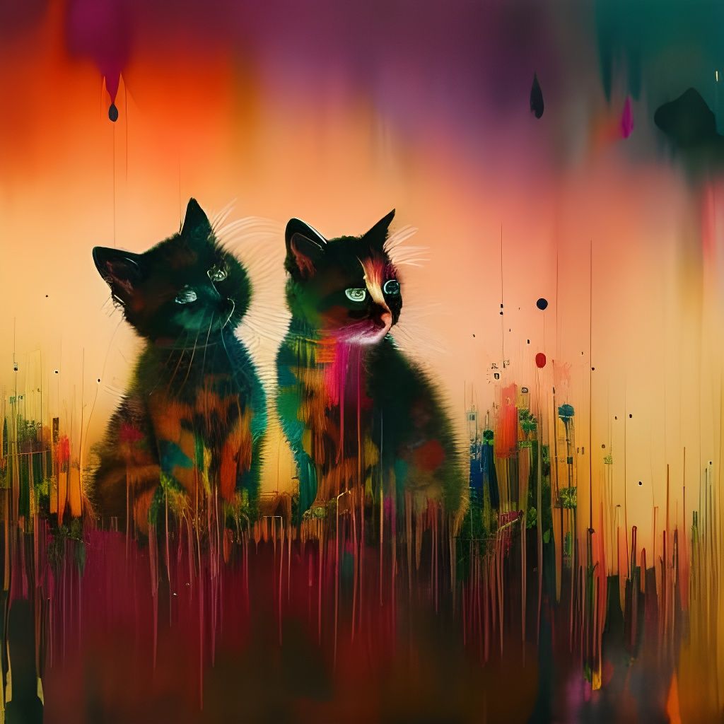 Colorful Kittens in Candy Art Style