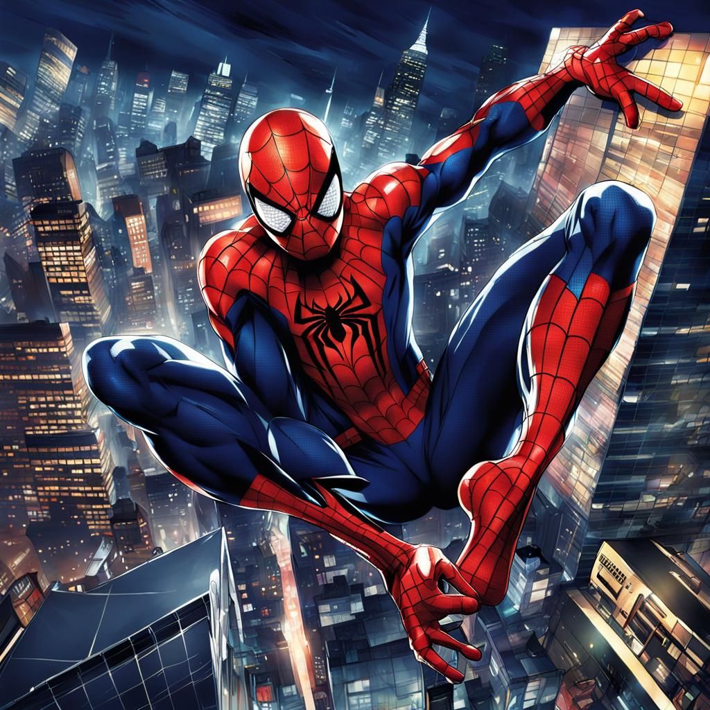 Spider-Man in Anime Key Visual Style
