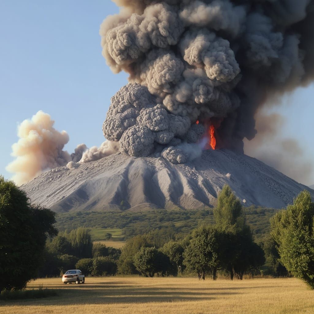 Explosive Lava Flow in Turbulent Landscape