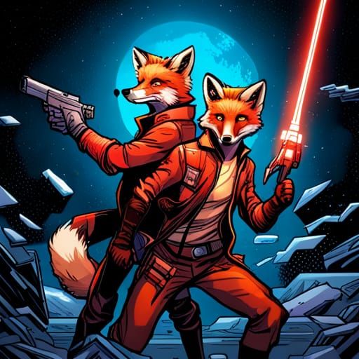 Fox in Space: Comic Book Art