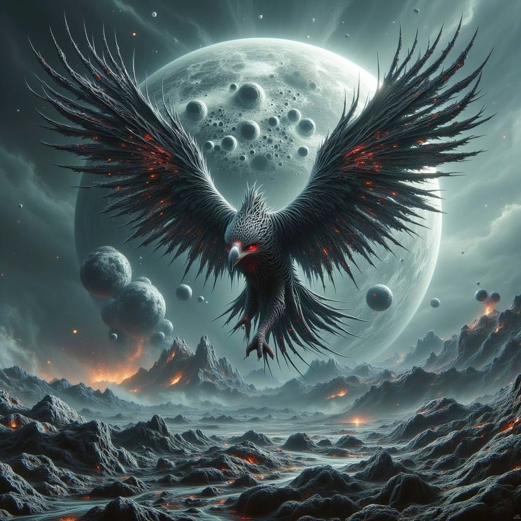 Cyberpunk Alien Landscape in Fractal Rings