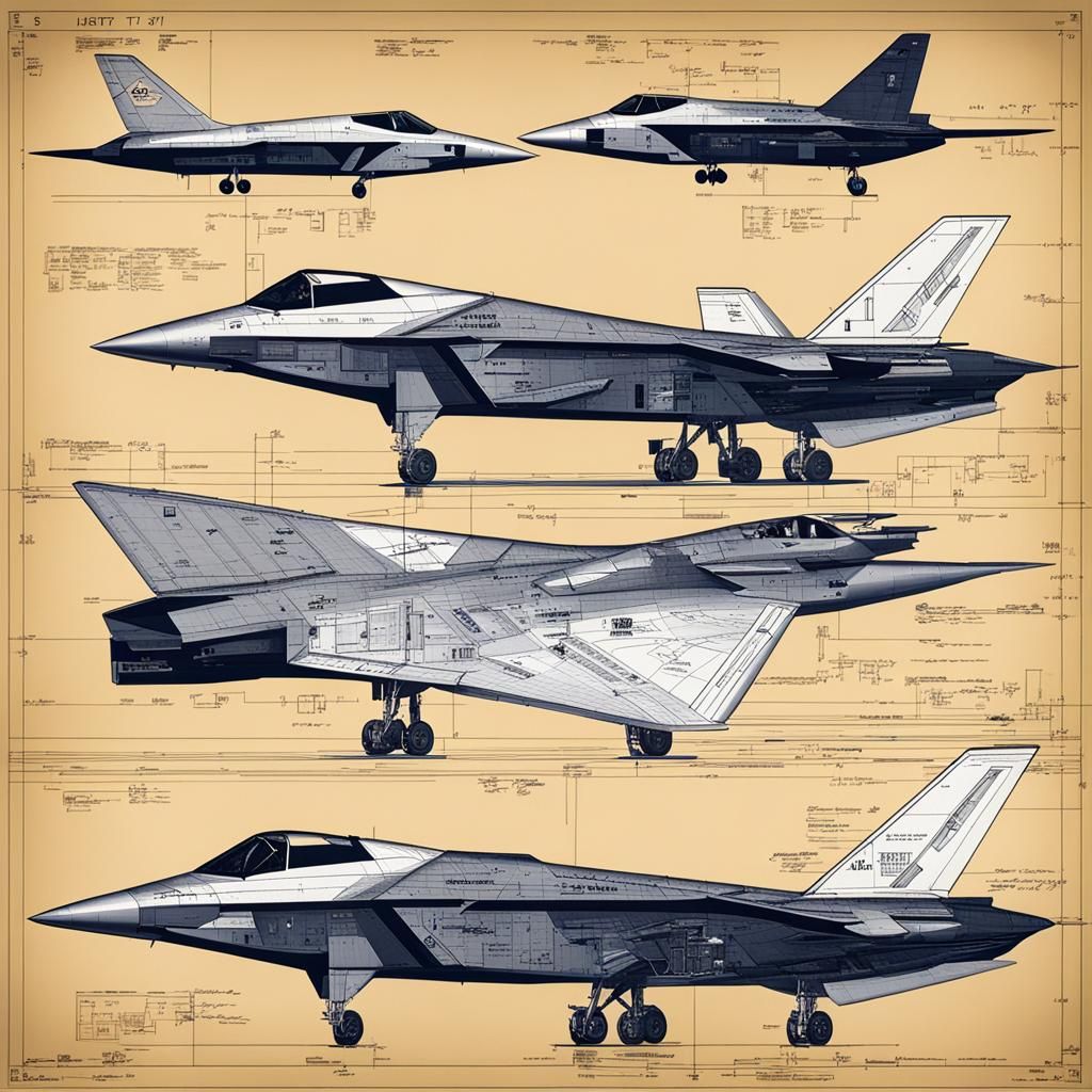 SR-71 and F-117 Hybrid Aircraft Blueprint