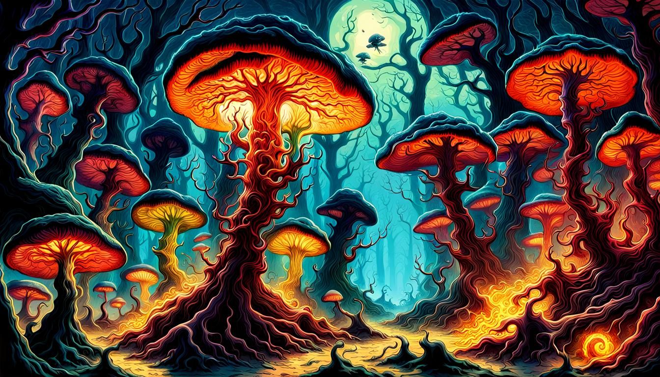Multi-Dimensional Fungal Invasion in Horror Style