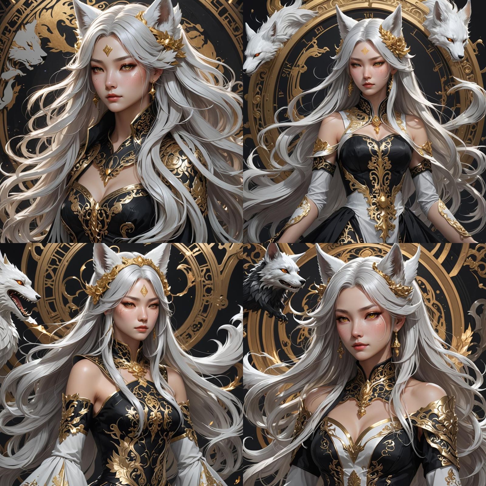 Kitsune Princess Portrait in Hyperdetailed Style