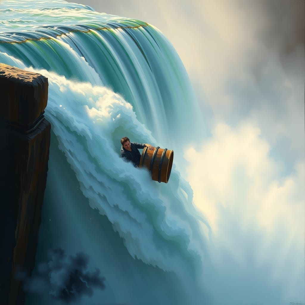 Niagara Falls Barrel Ride in Romantic Style