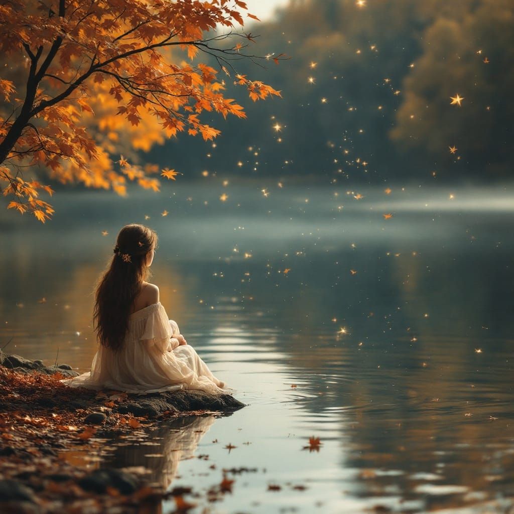 Golden Goddess Basks in Autumn Tranquility