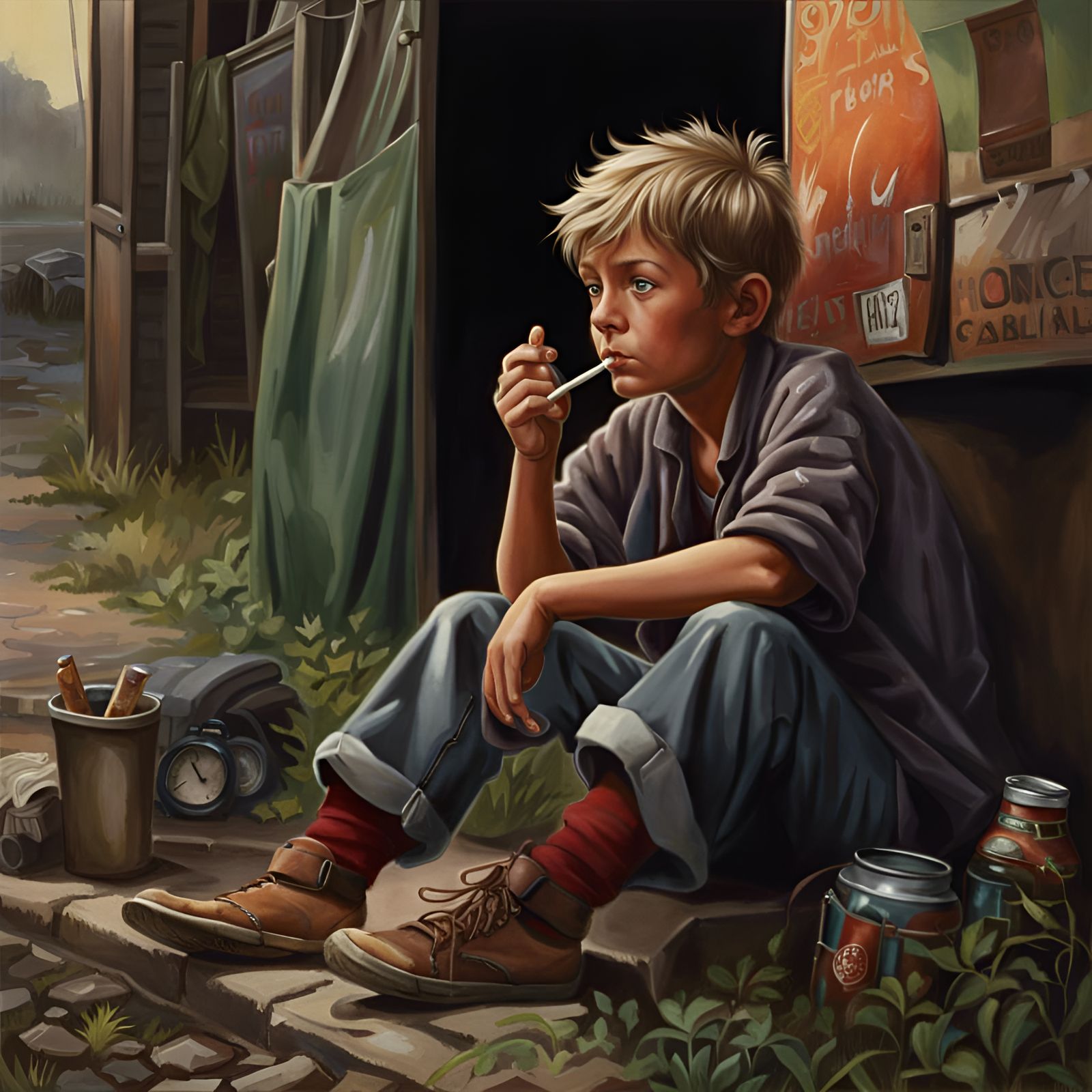 smoking boy