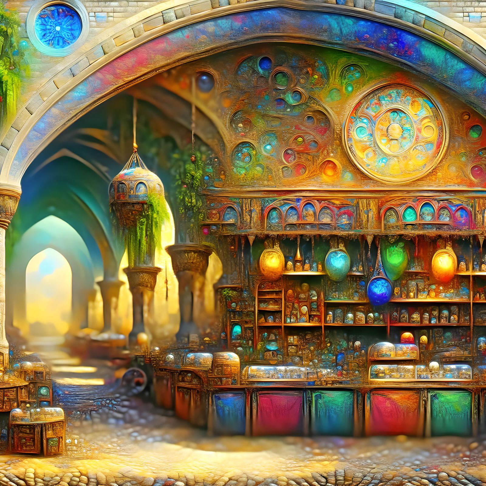 Fantastical Shop in Ornate Matte Painting