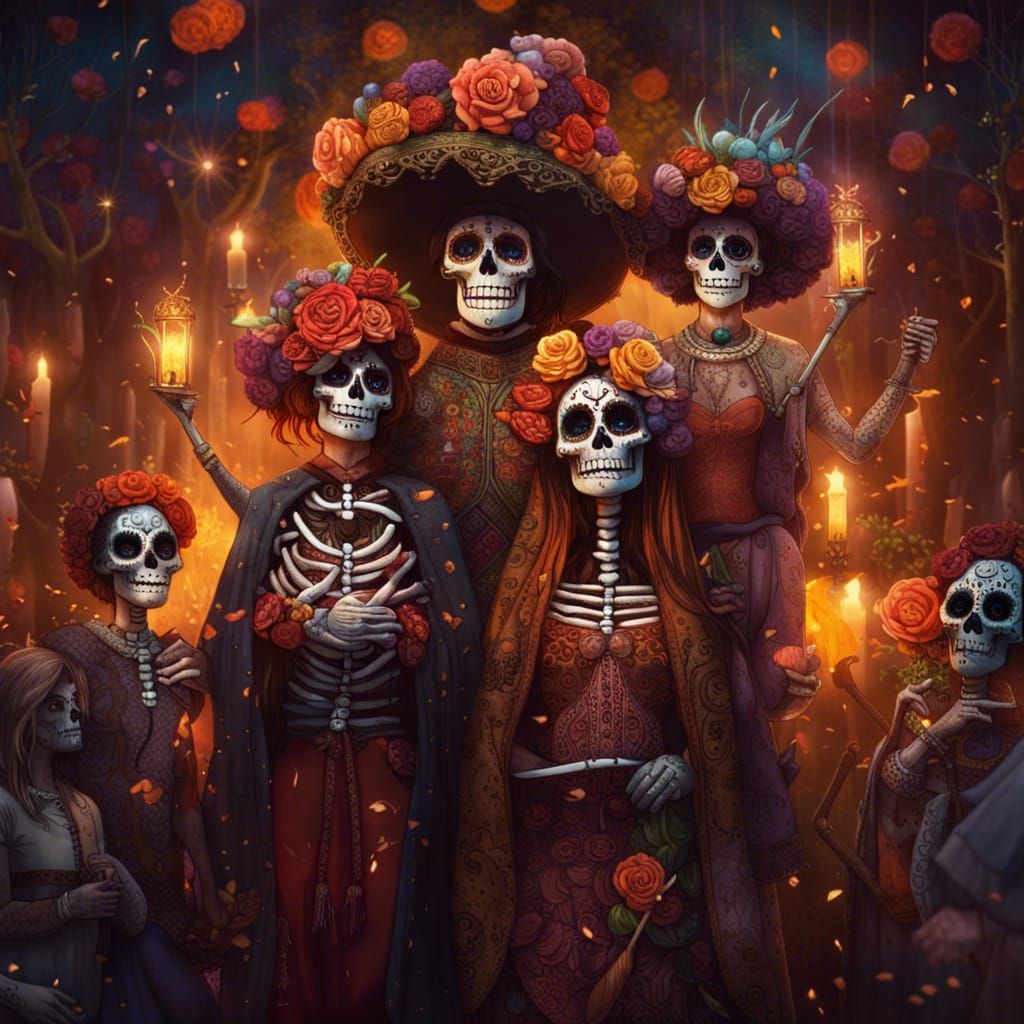 Family's Day of the Dead Celebration